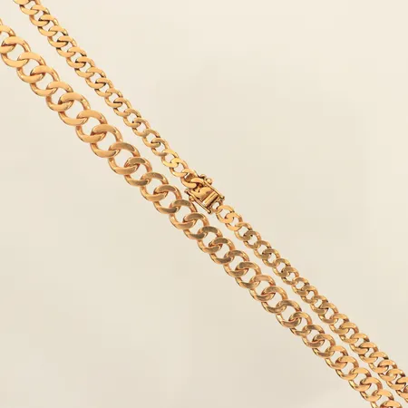 Collier doserad Pansar, längd 45cm, bredd 4,5-8,4mm, Esto Ab Guldvarufirman, år 1967, 18K  Vikt: 32,7 g