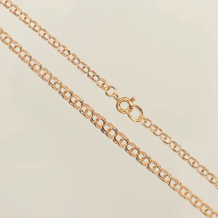 Collier doserad bismarck, längd 46cm, bredd 2,6-3,7mm, skev länk, 18K  Vikt: 5 g