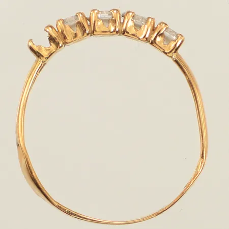 Ring med stenar, defekt, saknar stenar, bucklig, 18K Vikt: 1,2 g