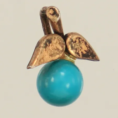 Hänge, turkos, längd 10,8mm, bredd 9mm, 835/1000 silver  Vikt: 0,5 g