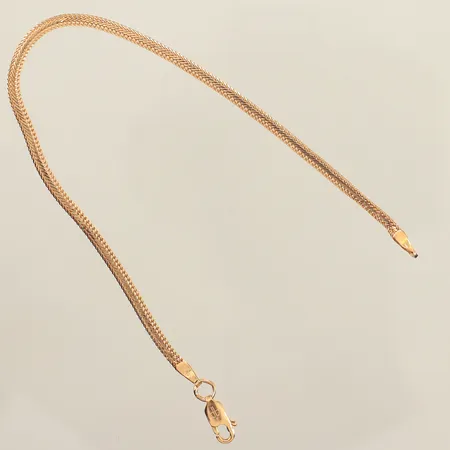 Armband rävsvans, längd ca 19,5cm, bredd 2,5mm, lätt skev länk, Balestra, 18K Vikt: 2,8 g