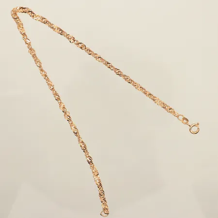 Vristlänk Singapore, längd 26cm, bredd 3,4mm, 18K  Vikt: 4,5 g