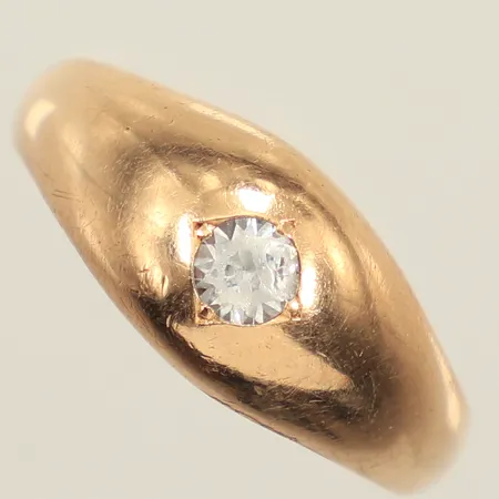 Ring, vit sten, stl 20¾, bredd 9,8mm, 14K  Vikt: 6,8 g