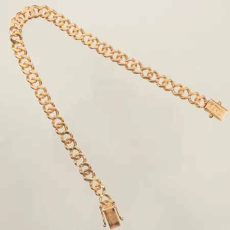 Armband pansar, längd 21cm, bredd 6mm, Ringvägen Gulddesign Ab, år 1990, 18K  Vikt: 18 g