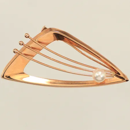 Brosch, längd 42mm, bredd 21mm, 14K  Vikt: 2,5 g