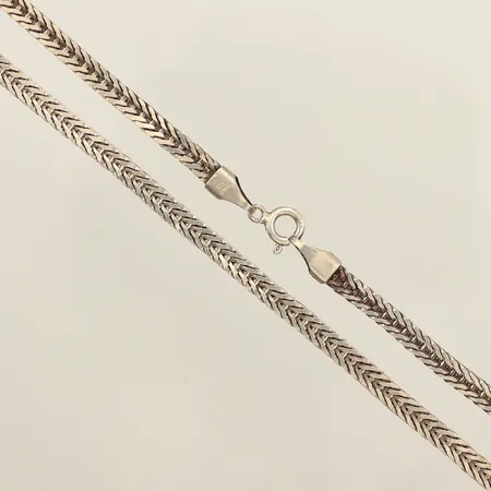 Kedja, rävsvans, längd 50cm, bredd 3,7mm, skev, 925/1000 silver Vikt: 18,3 g