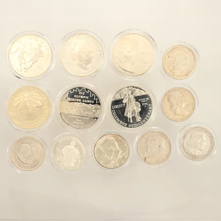 37 samlarmynt, USA, träschatull, 925/1000 silver Vikt: 889,4 g