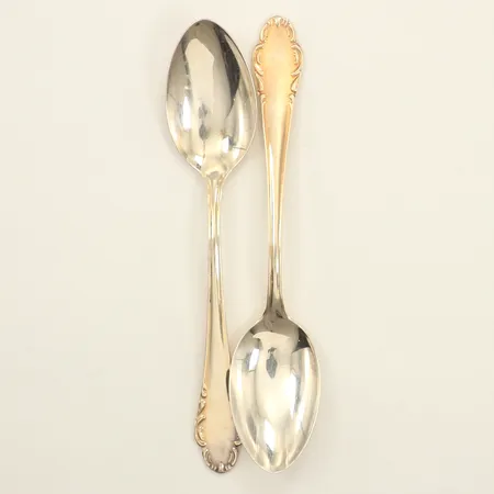 Två kaffeskedar, längd 12cm, modell Haga, Mema, 830/1000 silver Vikt: 30,7 g