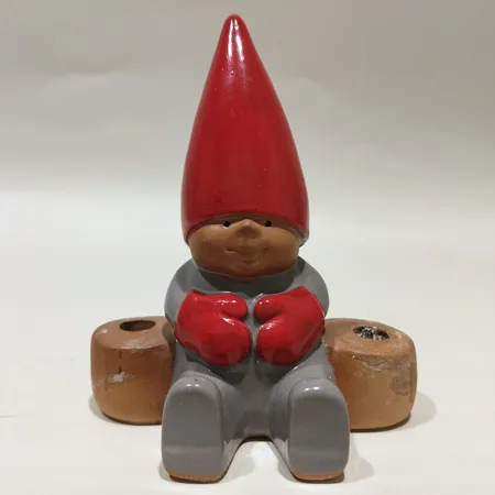 Figurin/Ljushållare, Tomtebarn, ur tomtefamiljen, Lisa Larson för Gustavsberg, ca 15cm, stearinrester, ettiketmärkt, 