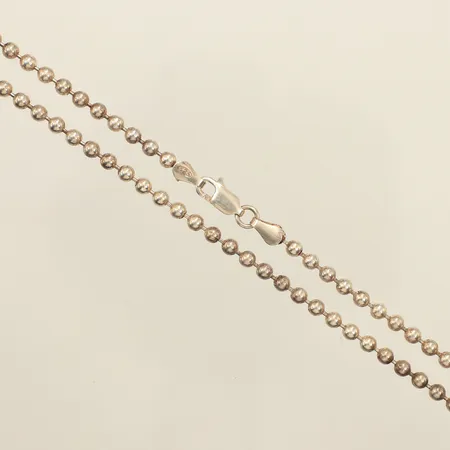 Kedja Kullänk, längd 45,5cm, bredd ca 3mm, ojämn länk, 925/1000 silver  Vikt: 10,7 g