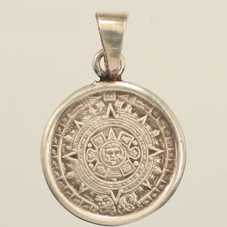 Hänge, aztekiska kalendern, Ø ca 21mm, Mexico, 925/1000 silver Vikt: 6 g