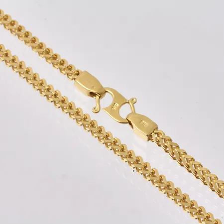Collier i 22K guld, Rävsvans,  46cm, bredd 2-2.8mm, vikt 24.1g.
