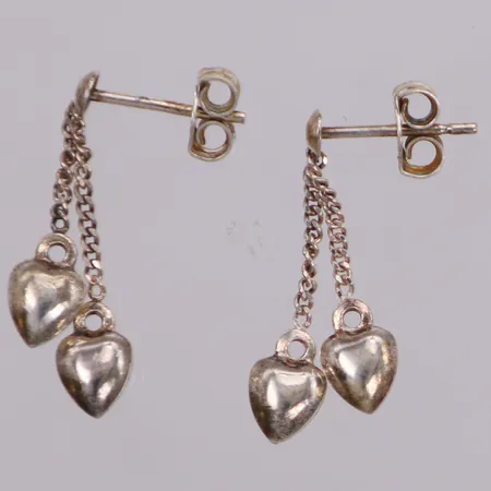 Örhängen, hjärtan, 22mm, stift, 925/1000 silver Vikt: 1,3 g