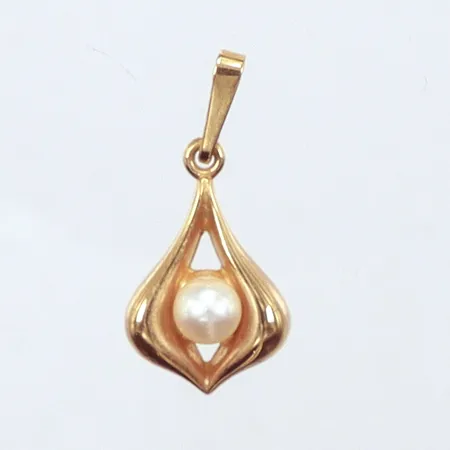 Hänge pärla, 2cm, 18k Vikt: 1 g