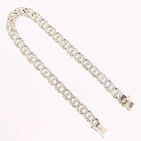 Armband Bismarck, 19cm, bredd 6mm, silver 830/1000. Vikt: 12,5 g