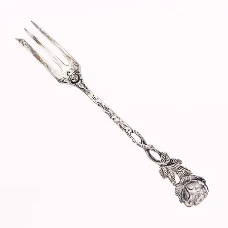 Tårtgaffel rosmodell, 126mm, svensk importstämpel, silver 830/1000. Vikt: 12,5 g