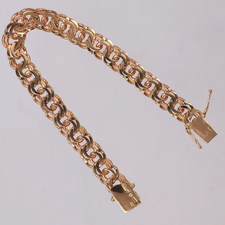 Armband Bismarck, längd 17cm, bredd 8,5mm, 18K Vikt: 23,8 g