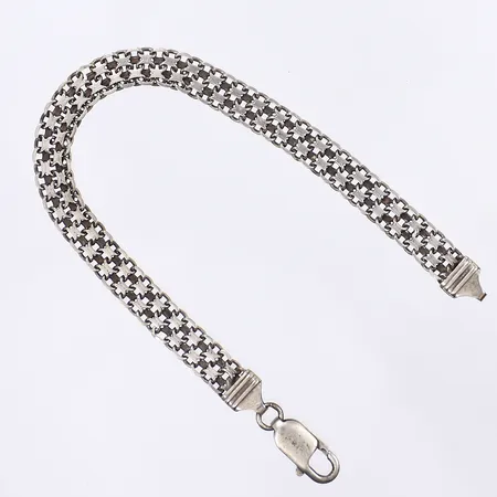 Armband X-länk, 19cm, bredd 7mm, smärre slitage, silver 925/1000 Vikt: 8,7 g