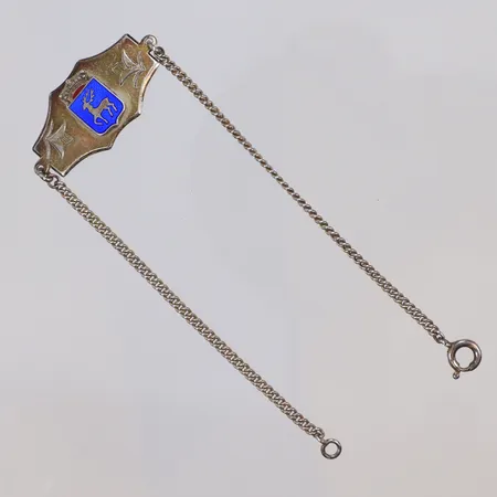 Armband med emalj i form av finskt landskapssköld, 18,5cm bredd 2-15mm, Finland, silver 813/1000 Vikt: 4,6 g