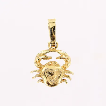 Hänge, krabba, 10x15mm, 18K  Vikt: 0,6 g
