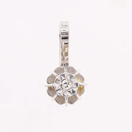 Hänge, 8/8-slipad diamant ca 0,01ct, 10,6x5,5mm, vitguld, GFAB, 18K. Vikt: 0,5 g