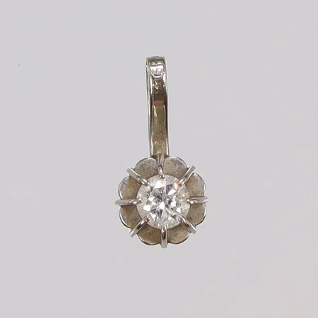 Hänge med diamant ca 1x0,16ct, 12x6mm inklusive hängöglan, vitguld, GFAB, 18K Vikt: 0,4 g