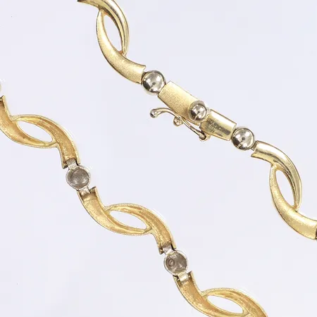 Halscollier, 41,5cm, bredd 8mm, vitguld/rödguld 18K Vikt: 28,7 g