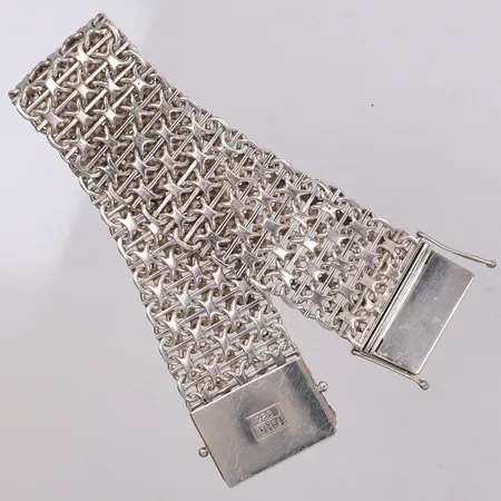 Armband X-länk med stav, längd 19cm, bredd 25mm, GHA, silver 925/1000 Vikt: 53,5 g