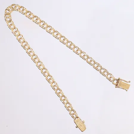Armband Bismarck, 19,5cm, bredd 5mm, svenska stämplar, 18K Vikt: 7,5 g