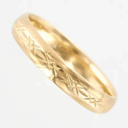 Ring, stl 19¼, bredd ca 4mm, 18K Vikt: 4,2 g
