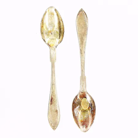 2 kaffeskedar modell Svensk Spetsig, 121mm, silver 830/1000. Vikt: 25,3 g