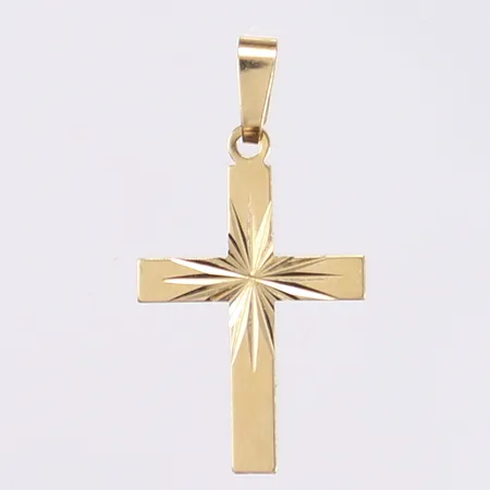Hänge kors, 25x12mm, 18K Vikt: 0,4 g