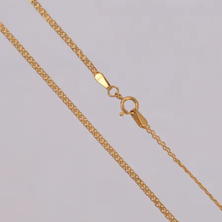 Kedja X-länk, längd 45,5cm, bredd 1,5mm, smärre ojämnheter, 21K  Vikt: 2,5 g