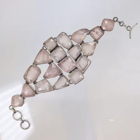 Armband med stenar, 19cm, bredd 11-55mm, några stenar med skador, Silver 925/1000 Vikt: 74,8 g