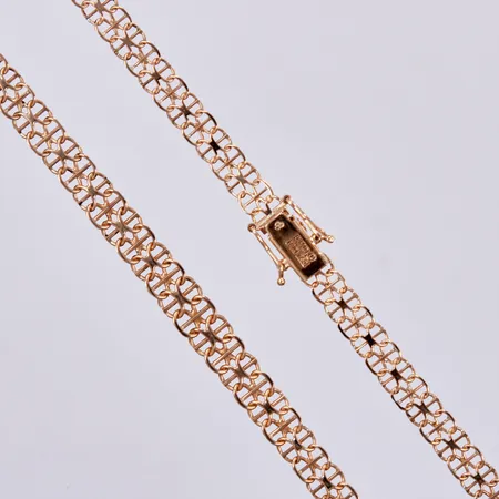 Collier doserad X-länk med stav, Clareus Guldsmeds Ab, längd ca 42cm, bredd ca 5-6mm, 18K Vikt: 12,2 g