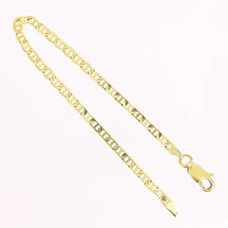 Armband manglad Pansar med stav, 19,5cm, bredd 3,7mm, öppen ögla vid lås, 18K. Vikt: 5,4 g