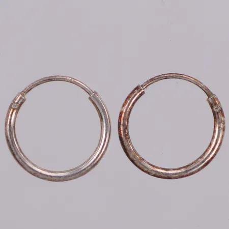 Örhängen, creoler, Ø12mm, bredd: 1,3mm, 925/1000 silver Vikt: 0,4 g