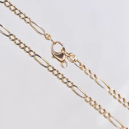 Kedja Figaro, längd 54 cm, bredd 3 mm, trasigt lås, 18K. Vikt: 10,1 g