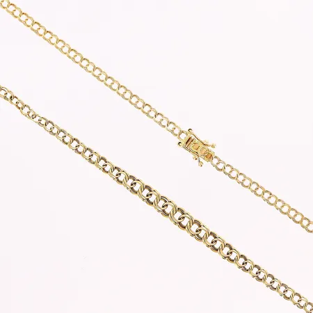 Collier, doserat Bismarck, 45,5cm, defekt/vriden länk, 18K.  Vikt: 6,4 g