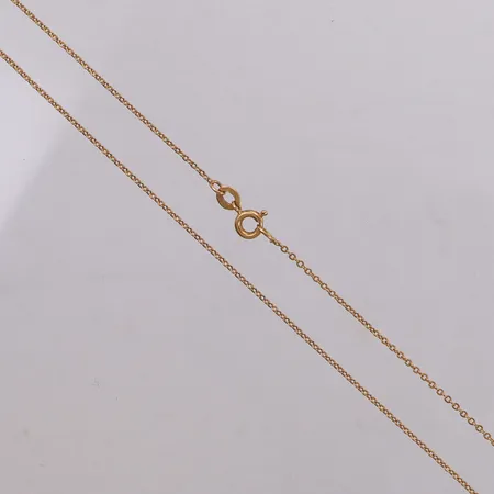 Kedja, ankarlänk, 37,5cm, bredd: 1mm, 18K Vikt: 1,7 g