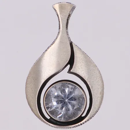 Hänge, oxiderat silver, bergkristall, "Finn feelings", Karl Laine för Sten & Laine, Finland, 33x20mm, 925/1000 silver,  Vikt: 4,9 g