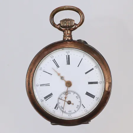 Fickur s.k "Mormorsur" Ø37mm, Spiral Breguet, boett nr 79917, manuell uppdragning (defekt går ej), omkring år 1900, går ej att stänga, silver 800/1000