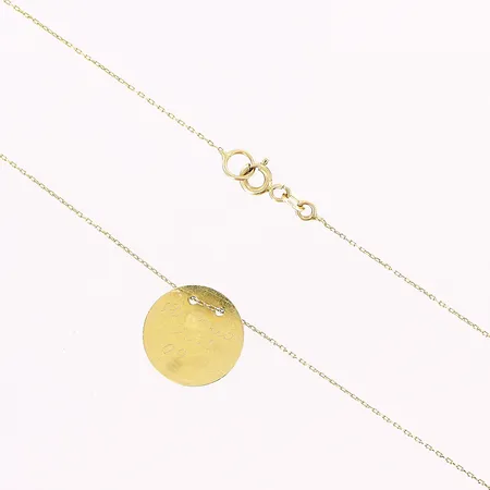 Collier, integrerat hänge med gravyr, 14K Vikt: 2 g