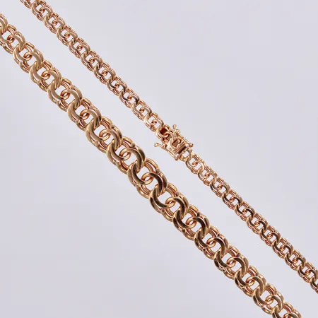 Collier doserad Bismarck, längd ca: 45,5cm, bredd: ca 4-8mm, 18K Vikt: 29,7 g