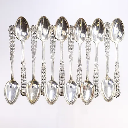 Tolv teskedar, längd 9,5cm, 830/1000 silver Vikt: 87 g