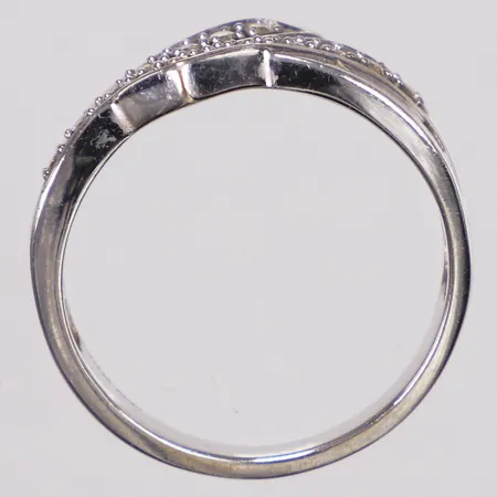 Ring, diamanter 14 x ca0,01ct, Guldfynd, stl 17, bredd 3,3-8mm, vitguld, 18K  Vikt: 4,1 g