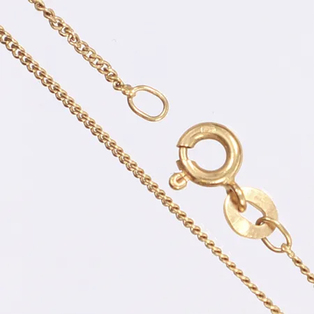 Halskedja, pansar, 38cm, bredd 1mm, slappt lås, 18K Vikt: 2,1 g