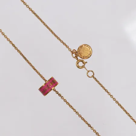 Collier, Marc by Marc Jacobs, 45cm, rosa emalj, gulmetall