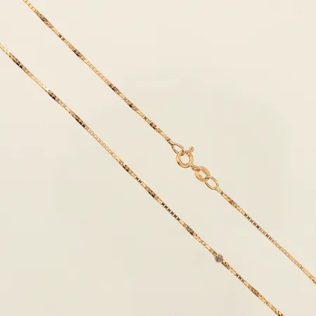 Kedja Venezia, längd 45,5cm, bredd ca 1mm, defekt lås, hår, 18K Vikt: 4,5 g