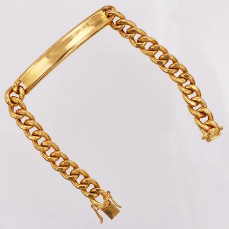Armband, Pansar, platta, 21,5cm, ihåligt, 21K   Vikt: 25,4 g